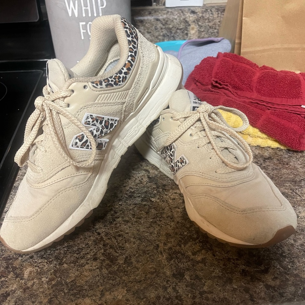 Women’s Neutral & Cheetah New Balance Tennis shoes